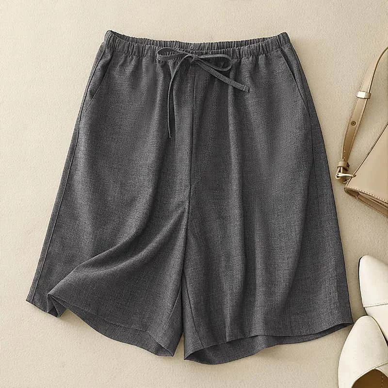 

Pop Basic Shorts For Women Summer Sale Korean Style Casual Suit Fabric Pants Elastic Waist Minimalism Sweatpants Women Clothing