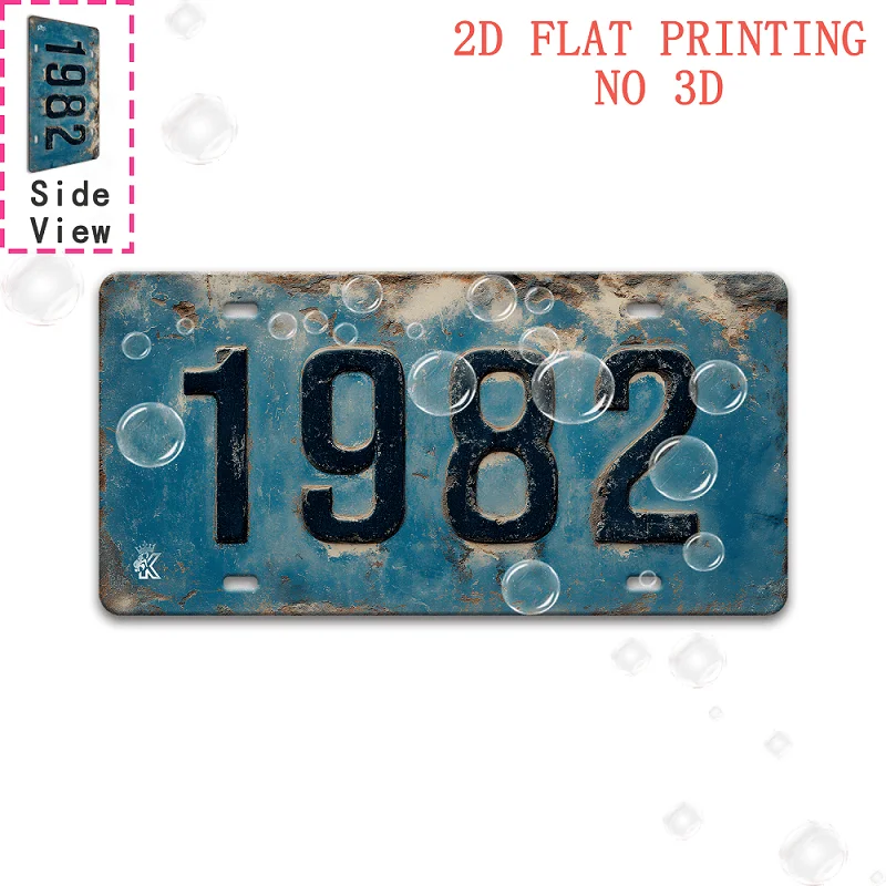 2D Flat - 1pc Retro 1982 Aluminum Sign | Vintage Metal Tin Sign Decor, 29.97cm x 14.99cm, Pre-drilled, Wall Hanging, Suitable fo