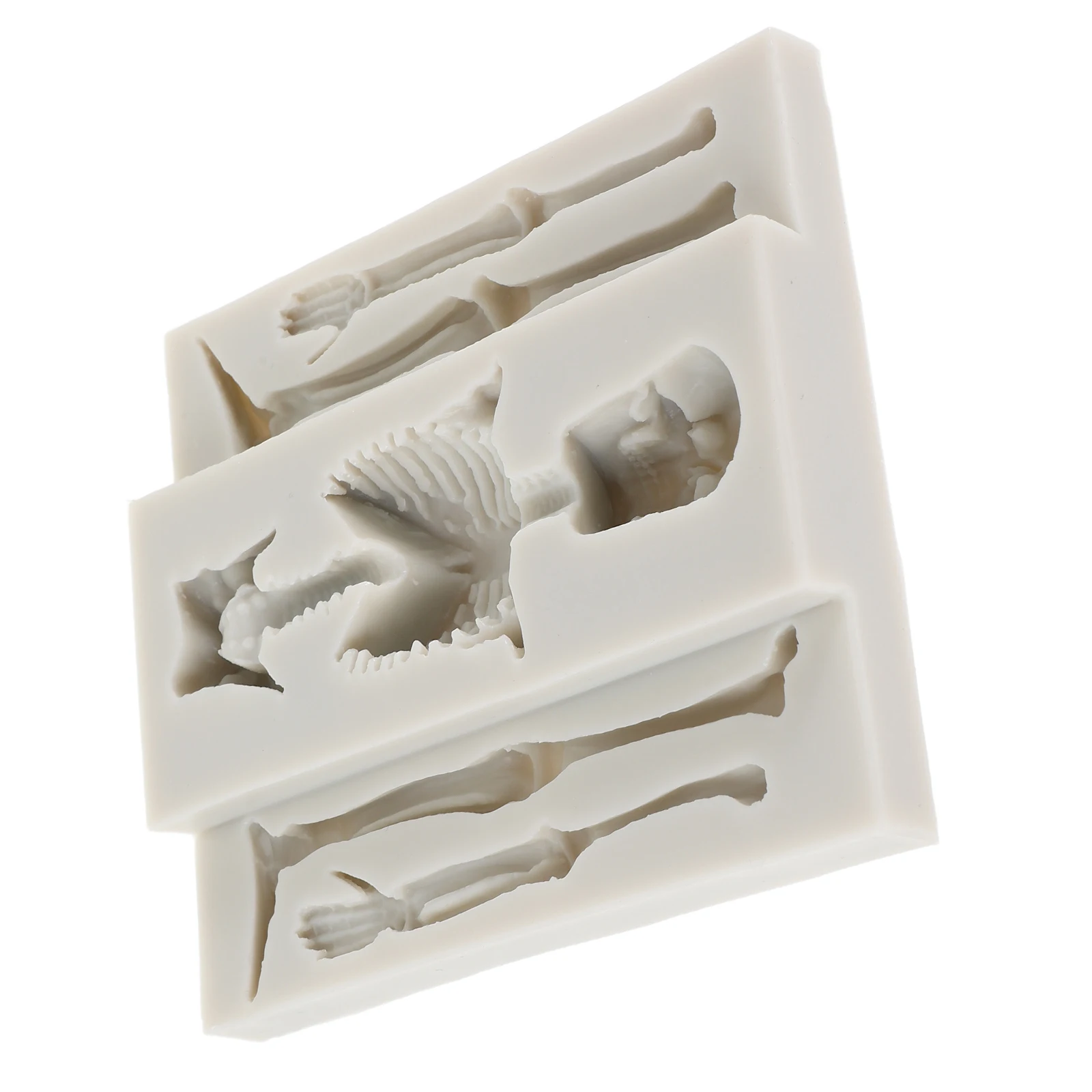 

2pcs Silicone Halloween Baking Molds Skull Design Chocolate Candy Ice Cube Non-Stick Reusable Fondant Jelly Pudding Cookie Tray