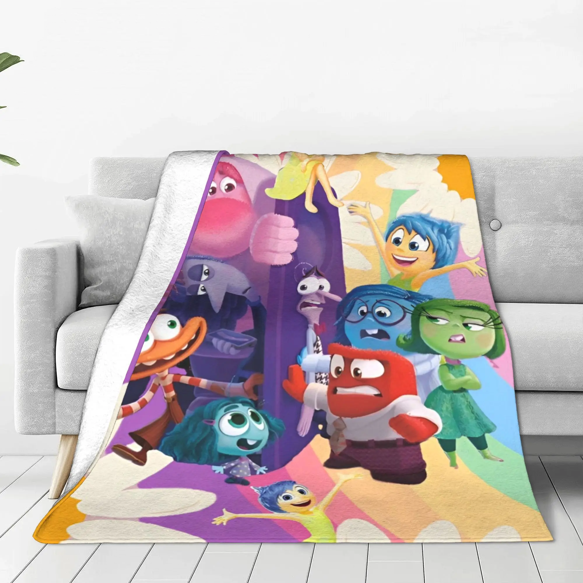 Inside Out 2 Blankets Action Comedy Adventure Flannel Awesome Soft Throw Blankets for Chair Covering Sofa Decoration