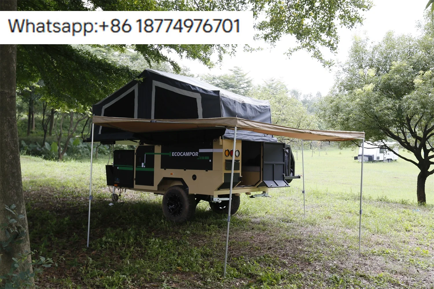 Hot Sale Off Road Camper Trailer with Rooftop Tent Slide Out Kitchen Awning Durable Lightweight for Camping Travel Adventure