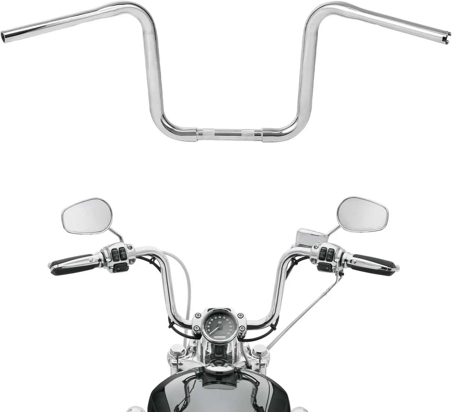 

11 "Rise 1-1/4" стандартная вешалка из обезьяны, подходит для Harley Dyna Forty Eight Freewheeler Heritage Softail Road King Night Train