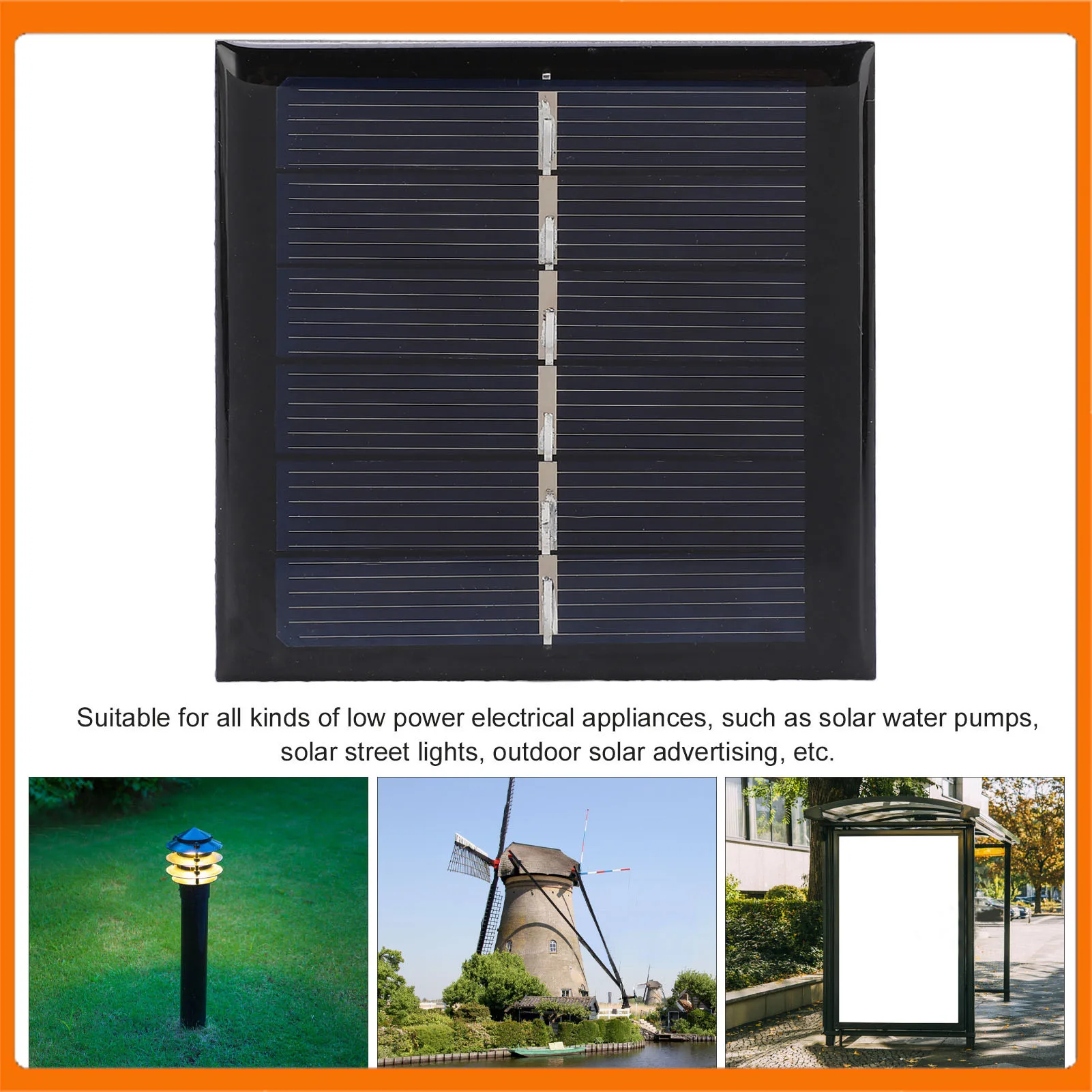 Portable 0.6W 3V Polysilicon Solar Panel Level A Solar Charging Board Module for Solar Garden Lighting