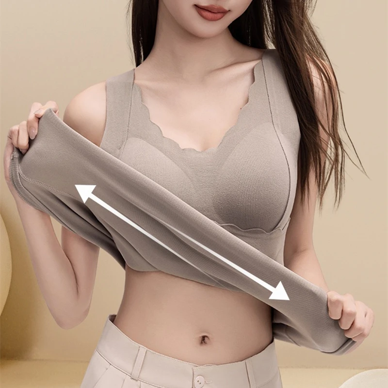 

Женский облегающий бархатный жилет, очень теплый базовый слой со сборками, внутренняя осень-зима, уютное нижнее белье не требуется, тепло