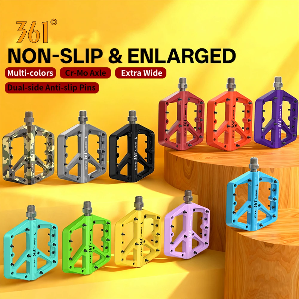 

361 Degrees Bike Pedals MTB Ultralight Flat Pedal Platform Anti Slip Wear-resistan Mountain Cycling Pedal DU Bearing Bike Parts