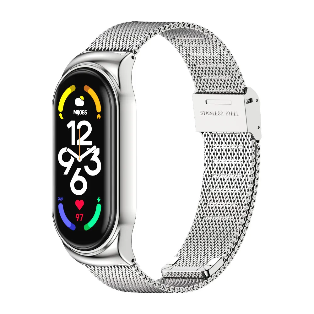 Strap for Mi Band 5 6 7 8 Metal Milanese Bracelet On Mi Band 9 Wristband Stainless Steel Mi Band 8 Strap For Xiaomi Miband 5 4 8