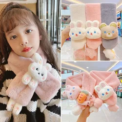 New Winter Children Cute Soft Faux Fur Cartoon Carrot Scarf Baby Girls Outdoor Windproof Warm Scarf Boy Kids Plush Thicken Scarf