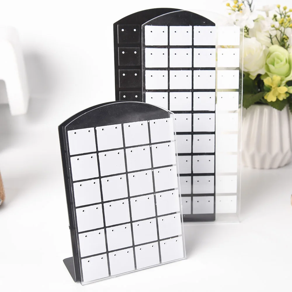 48/72 Holes Panels Screen Folding Clear Earrings Studs Display Rack Necklace Jewelry Shelf Stand Holder Organizer Storage Box