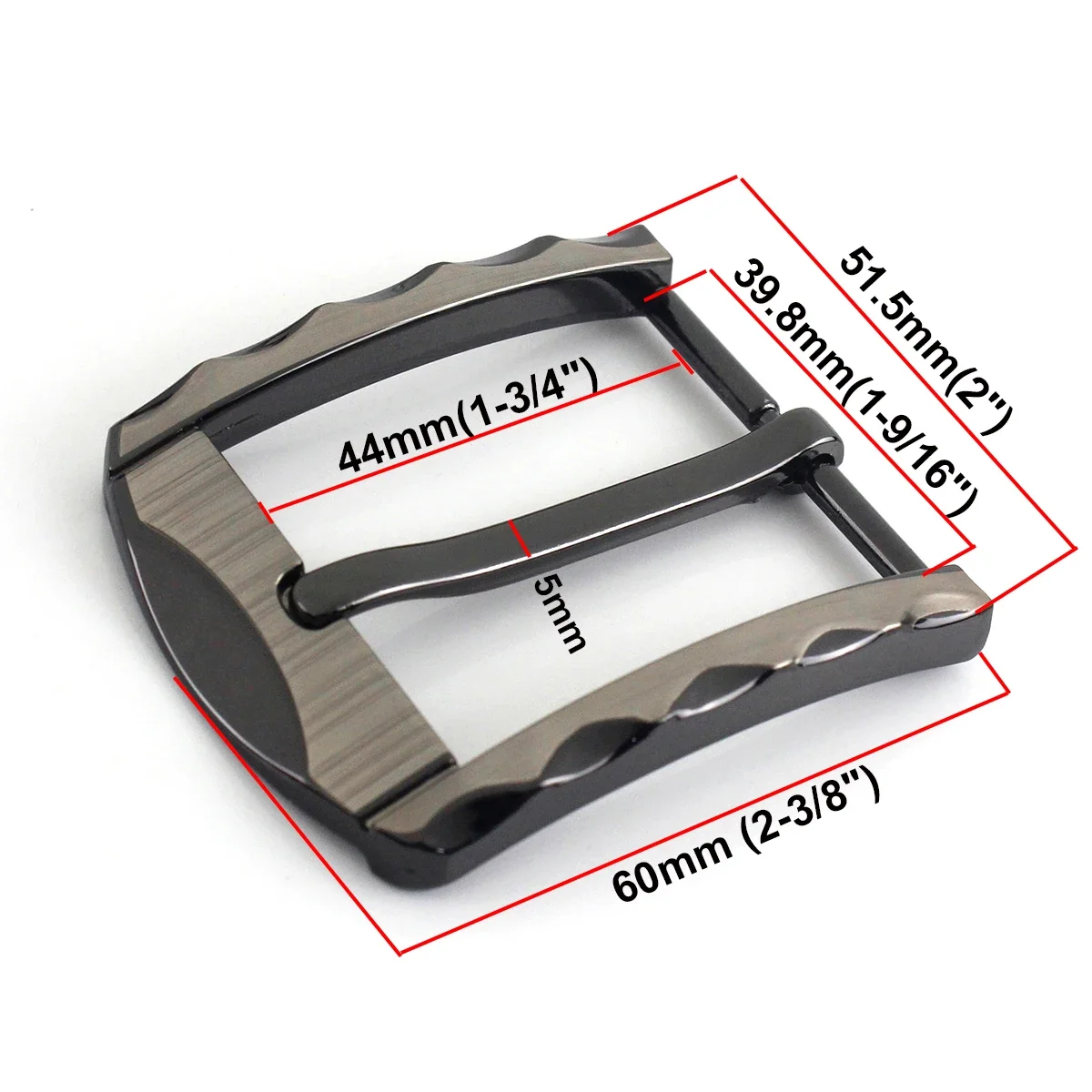 1piece 40mm Metal Belt Buckle Half Heel Bar Buckle Men\'s Single Pin Buckle Leather Belt Adjustment DIY Fit for 36-39mm