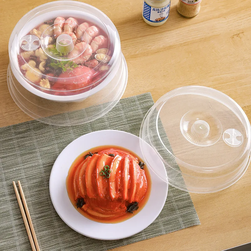 

F5 Large Microwave Splatter Cover Lid Steam Vent Fresh Keeping Kitchen Stackable Sealing Disk Cover Universal Plate Bowl Cover