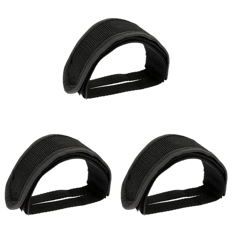 3X Soldier Fixed Gear Fixie BMX Bike Bicycle Anti-Slip Double Adhesive Straps Pedal Toe Clip Strap Belt Black