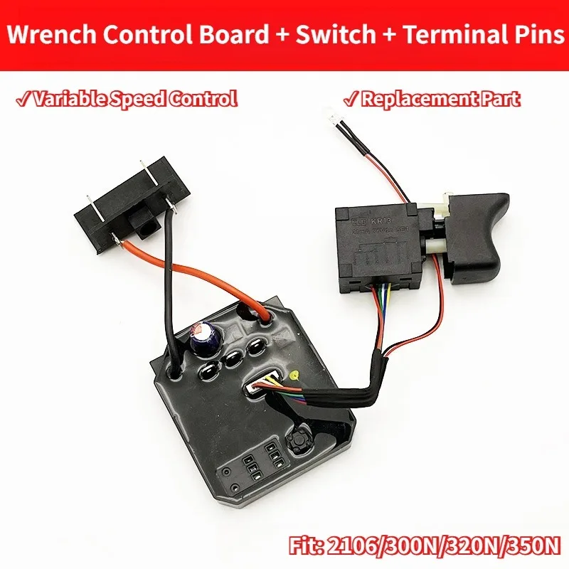 Brushless Impact Wrench Speed Switch Motherboard Fit for 2106 300N 320N 350N, Power Tool Replacement Variable Speed Control Part
