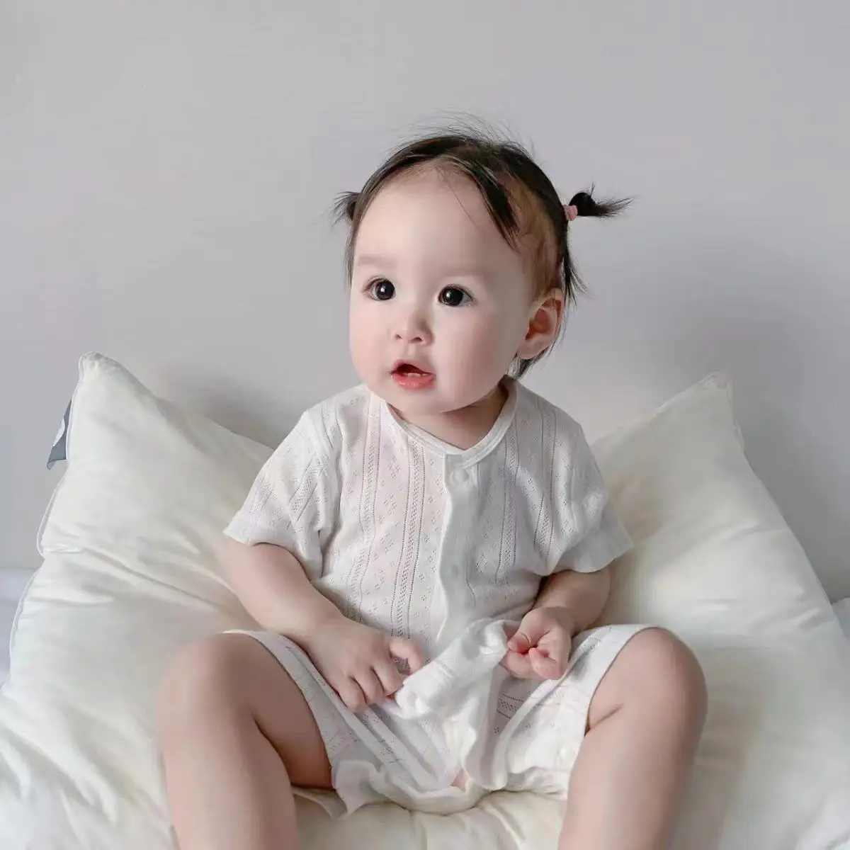 Baby Summer Jumpsuit Short Sleeve Ultra-thin Summer Clothes Crawling Clothes Newborn Air-conditioned Clothes Pajamas