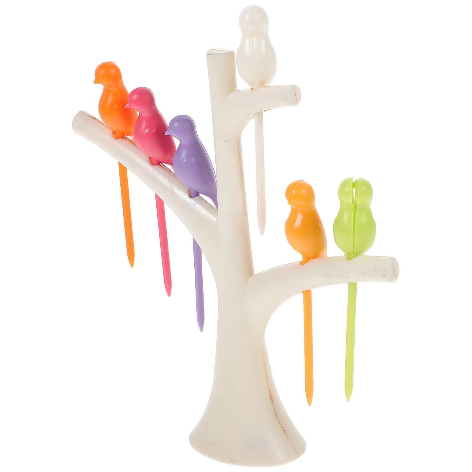 

Plastic Fruit Fork Toothpick Set 14.5x14cm Green Tree Bird Design Corrosion Resistant Home Outdoor Picnic Travel Plastic Fruit