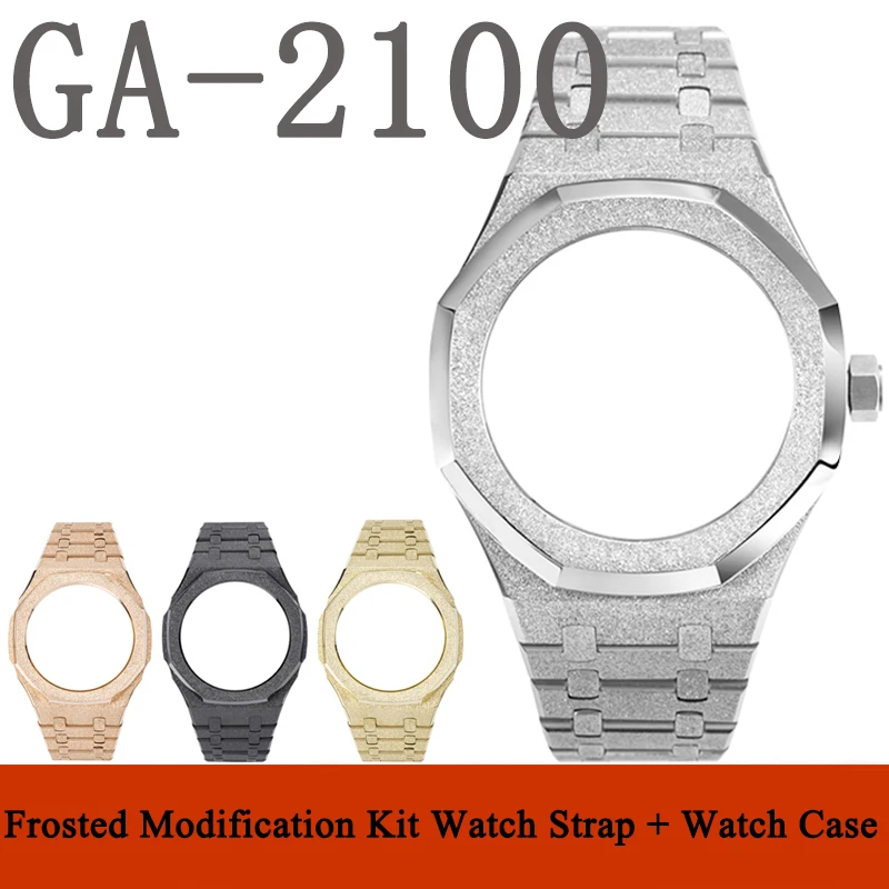 

4th generation Frosted Modification Kit For Casio G-Shock GA-2100 GA-2110 Bracelet 316L Stainless Steel Strap + Watch Case Metal