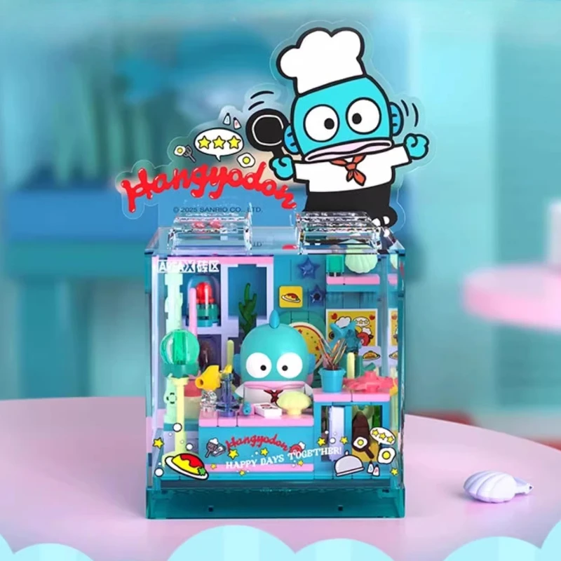 SEMBO BLOCK HelloKitty Kuromi boulangerie blocs de construction Sanrio Dessert maison océan Restaurant modèle jouer jouet anniversaire cadeau pour les enfants