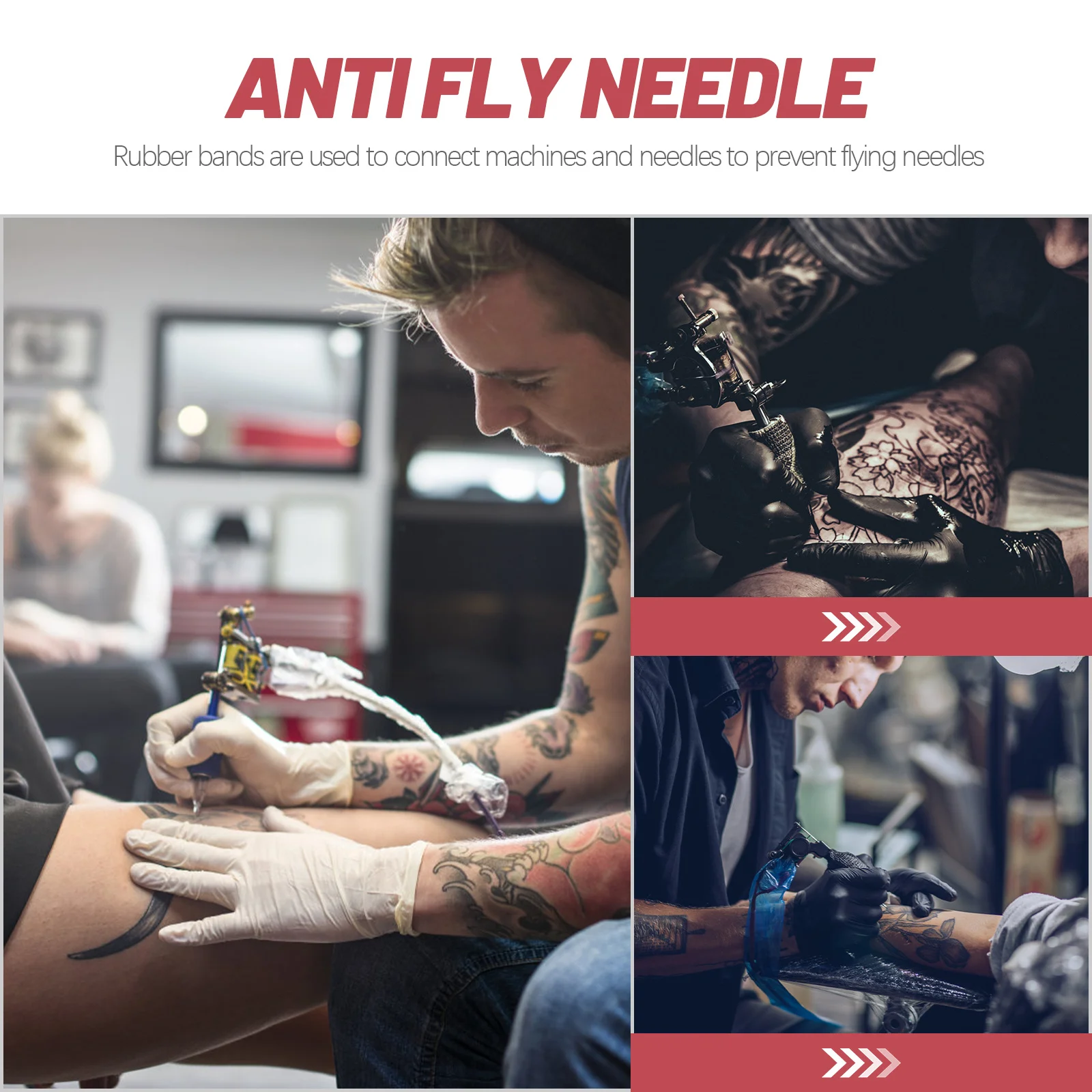 

270Pcs Shock Absorption Rubber Band Kit Anti-Vibration Apron Pin Cushion Supplies Tattoo DIY Accessories