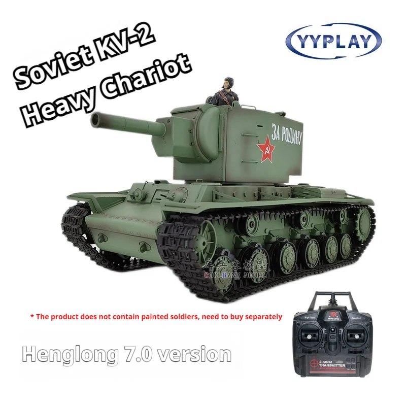 Henglong 1:16 Remote Control Tank Soviet KV-2 Can Launch Smoking Crawler Large Adult Electric Military Model Remote Control Tank