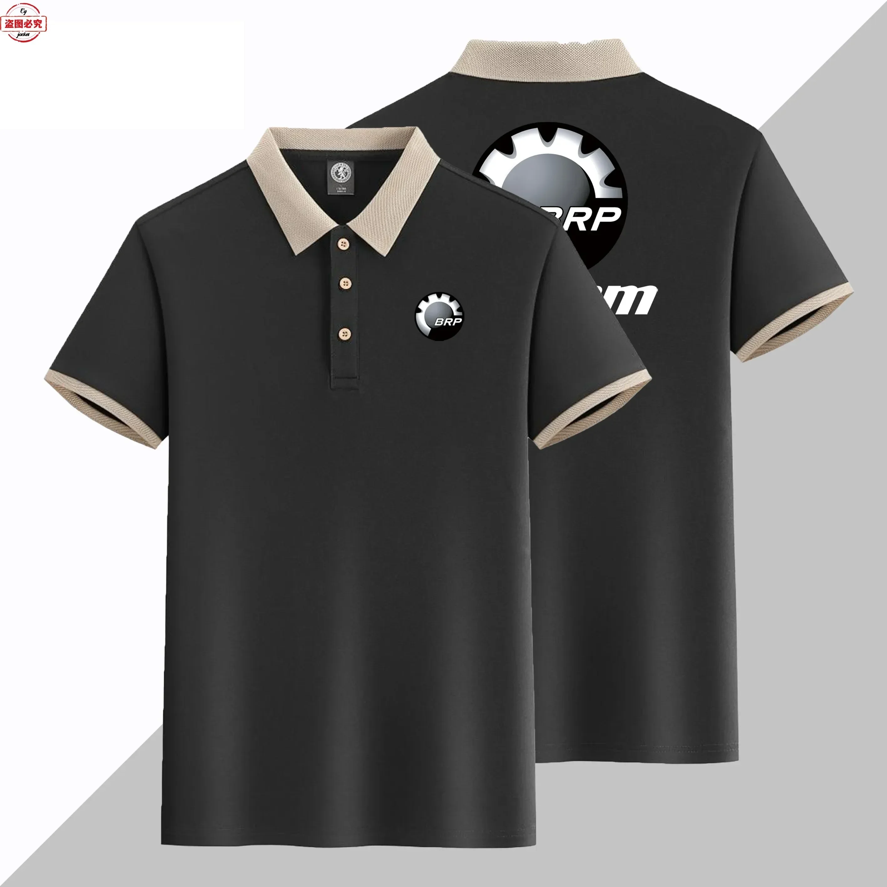 CAN-AM Motorcycle Logo Printed Men's Business Short Sleeved Sports T-shirt, Lapel Polo Shirt, Cycling Clothes, Work Clothes