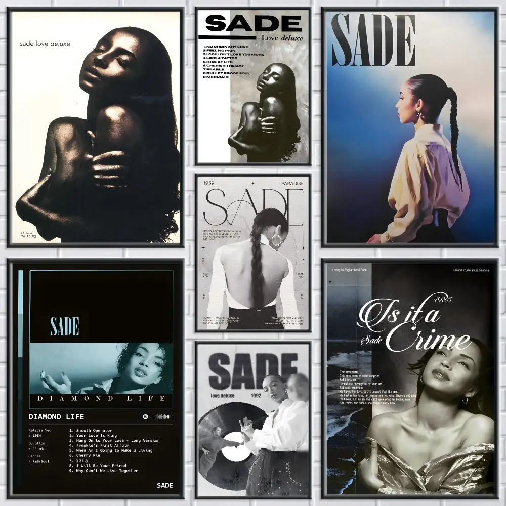 Popular Singer S-sade Poster High Quality Sticker Self Adhesive Wall Art for Bedroom Hallway Home Decor