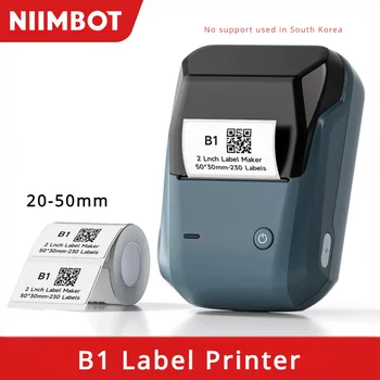 Niimbot B1 미니 휴대용 열전사 프린터, 자체 접착 스티커 라벨 메이커, 포켓 프린터 라벨링 기계, 블루투스 Niimbot B1