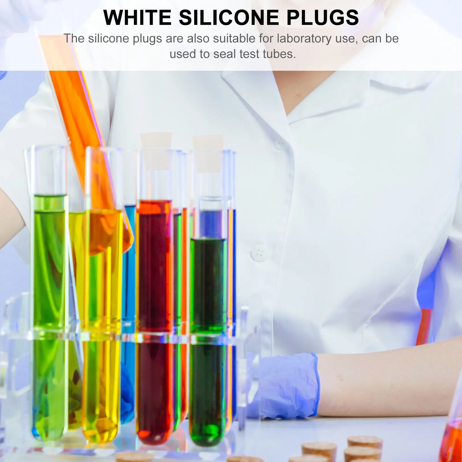 Food Grade Silicone Plugs 5 Pack Leak Proof Odor Resistant Sealing Lids for Kitchen Lab Containers