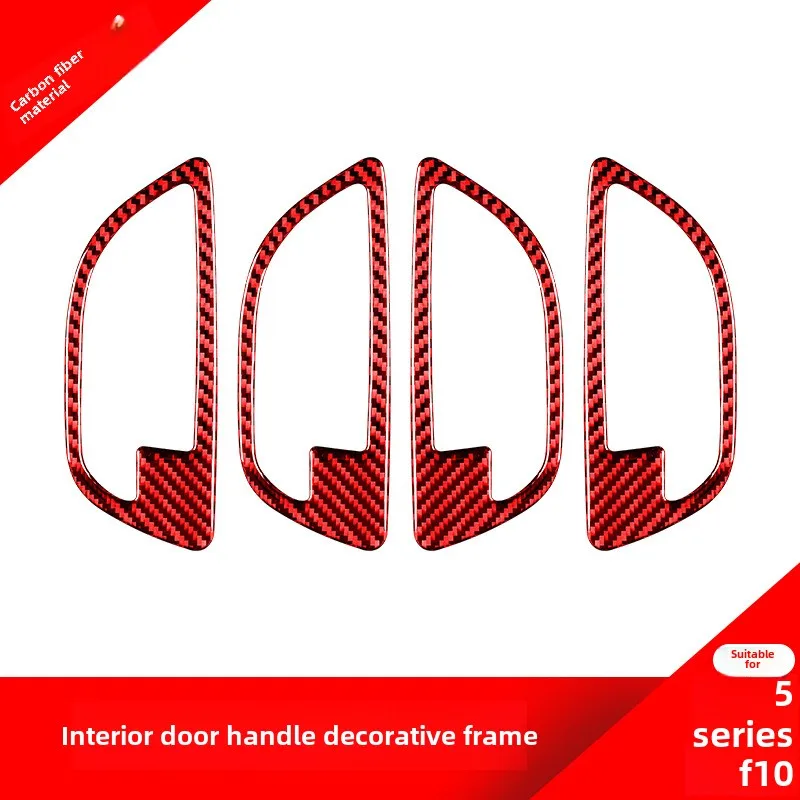 

Suitable for Bmw11-17Style5SeriesF10Modified Car Door Handle Frame Decoration Sticker Red Carbon Fiber Interior