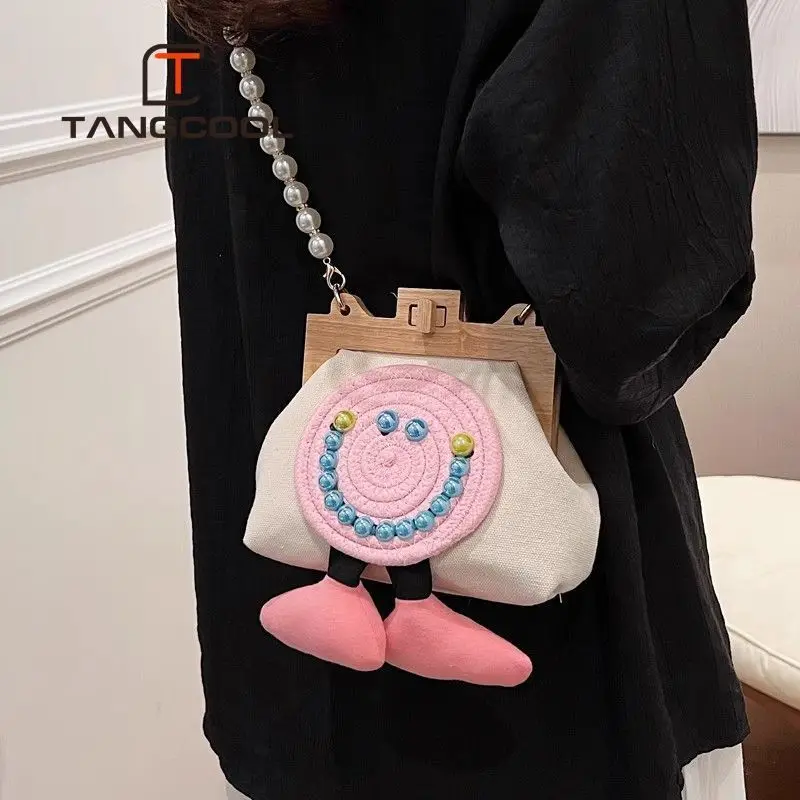 Tangku المتخصصة عالية الجودة سلسلة اللؤلؤ حقيبة الإناث موضة جديدة عباد الشمس الكتف الاتجاه Crossbody حزمة حمل الحقائب للنساء