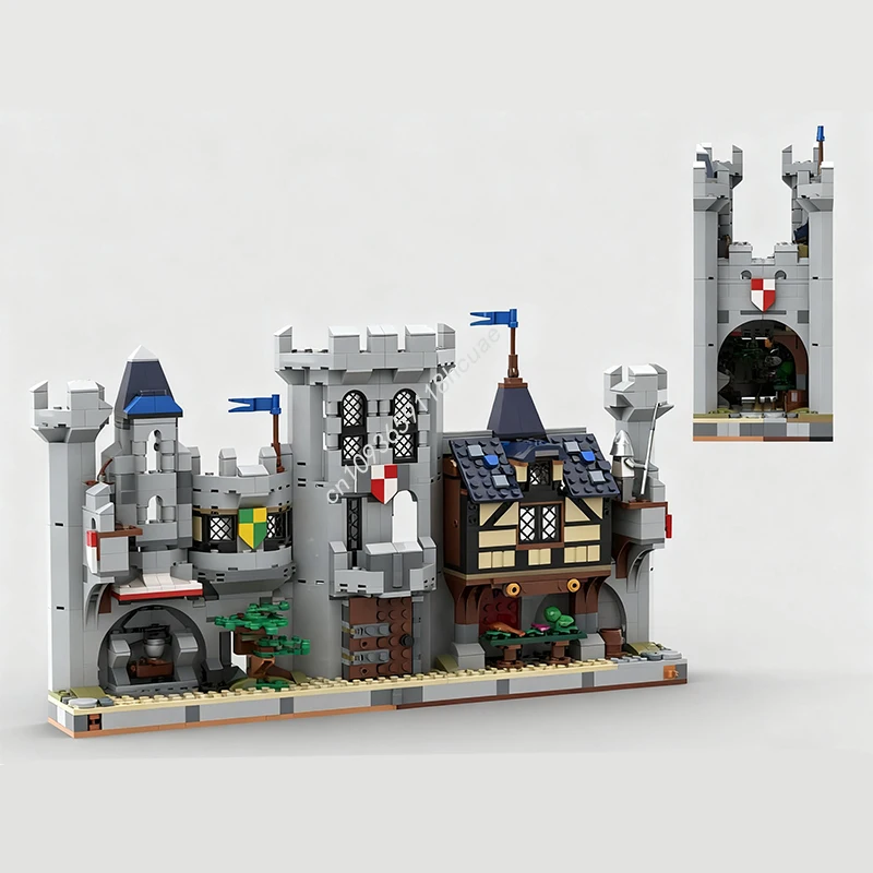 1052개 MOC 중세 마을 북 누크 모델 블록 DIY 공예 장난감 어린이 건축 블록 창의적인 크리스마스 선물