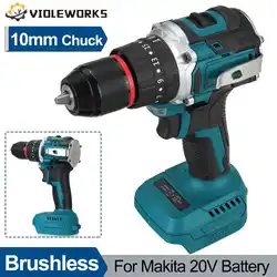 20V Brushless Impact Electric Drill Dual Speed  25+3 Torque Multifunction Cordless Drill Tool for Makita 20V Battery