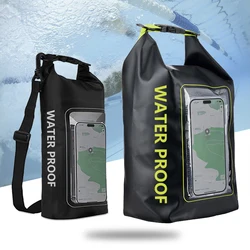 Bolsa de natación impermeable con pantalla táctil de 7 pulgadas, bolsa cruzada para teléfono, navegación, viaje, playa, separación en seco y húmedo, 2L/5L