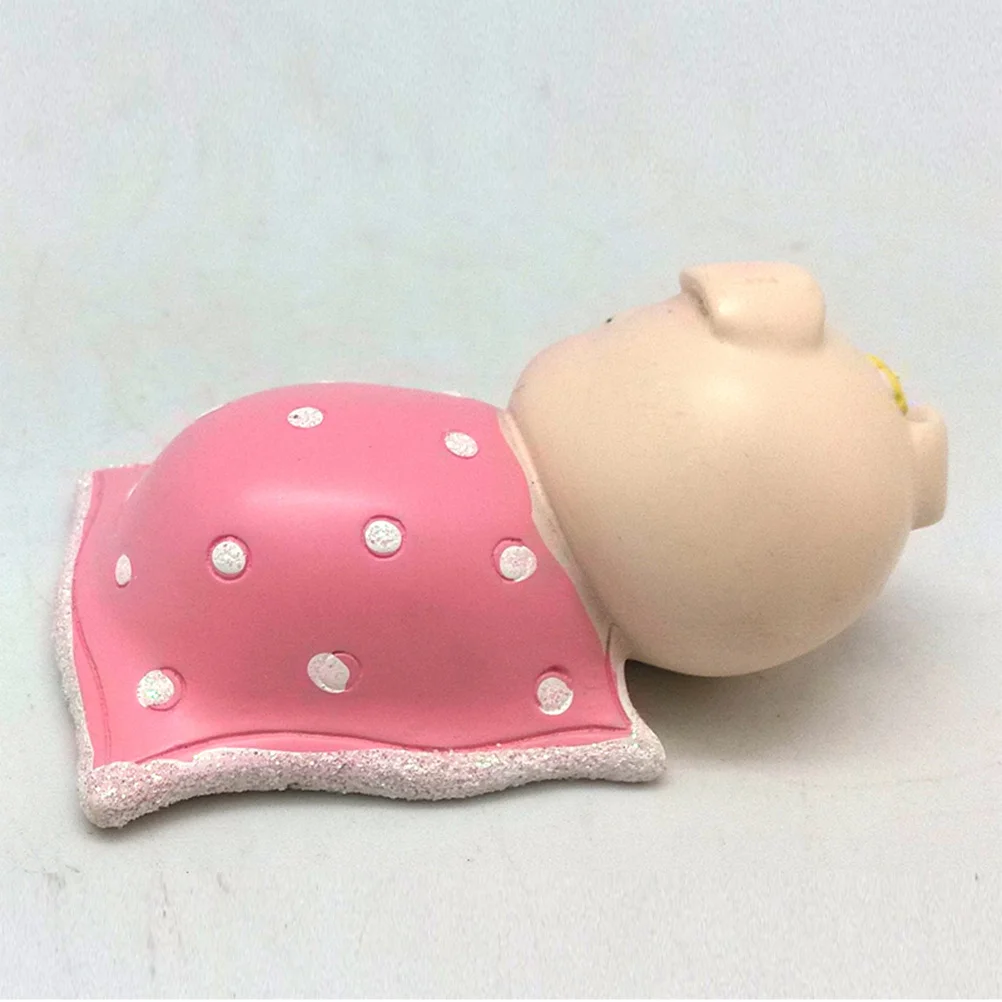 

1Pair Resin Pig Lover Sleeping Craft Cute Animal Decoration Cake Ornament Home Interior Decor Resin Pig Animal Decor