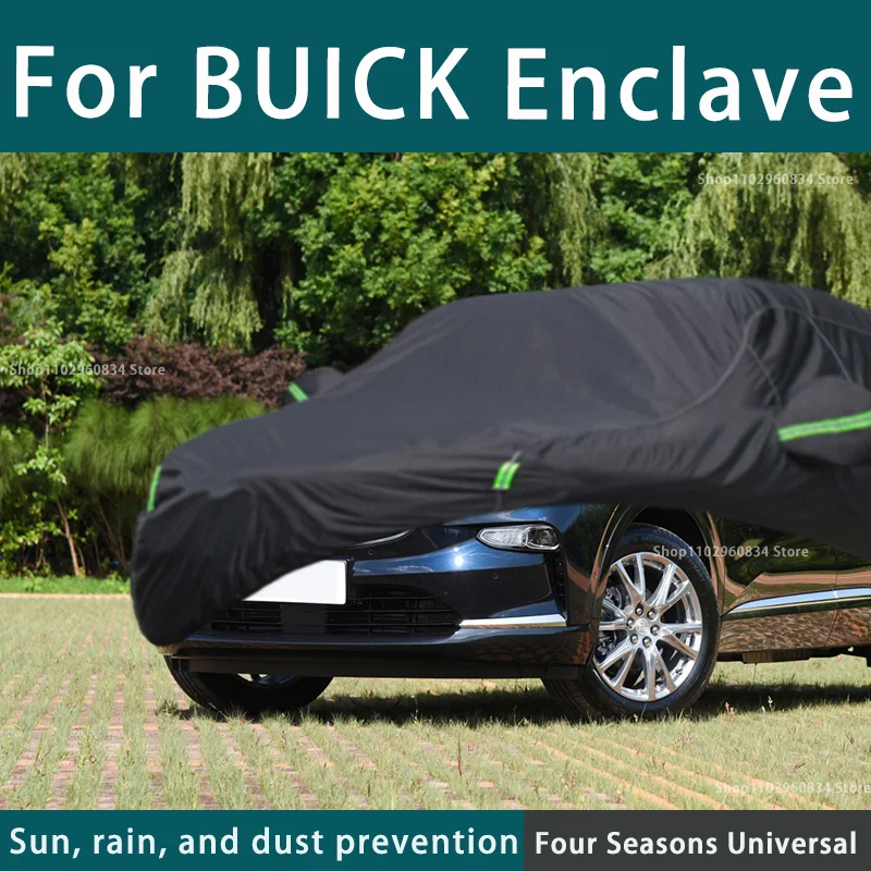 

For Buick Enclave 210T Full Car Covers Outdoor Uv Sun Protection Dust Rain Snow Protective Anti-hail Car Cover Auto Black Cover