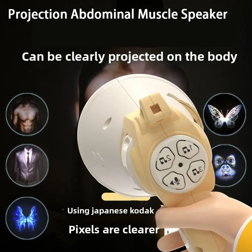 Projection de travestissement haut-parleur musculaire Abdominal lumineux portable réponse-moi pendentif vocal soulagement du Stress
