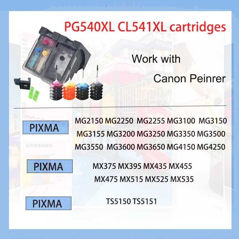 Imagem -03 - Vilaxh-cartucho de Tinta Recarregável para Canon Pixma Pg540 Cl-541 para Mg2250 Mg3150 Ts5151 Ts5150 Mg4250 Mg3650 Mx475