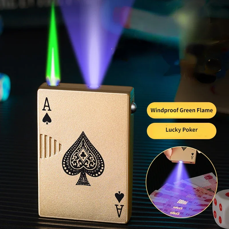 

2024 New Creative Butane Gas Lighter Playing Card Gadgets Fun Lighter Men's Gift Smoking Accessories Gadgets