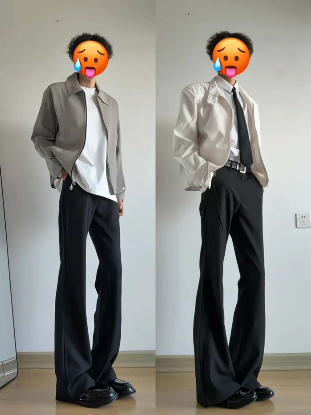 

Cleanfit Black American High Street Extended Straight Leg Pants Cool Style Bell Bottoms Long Trousers for Teenage Boys