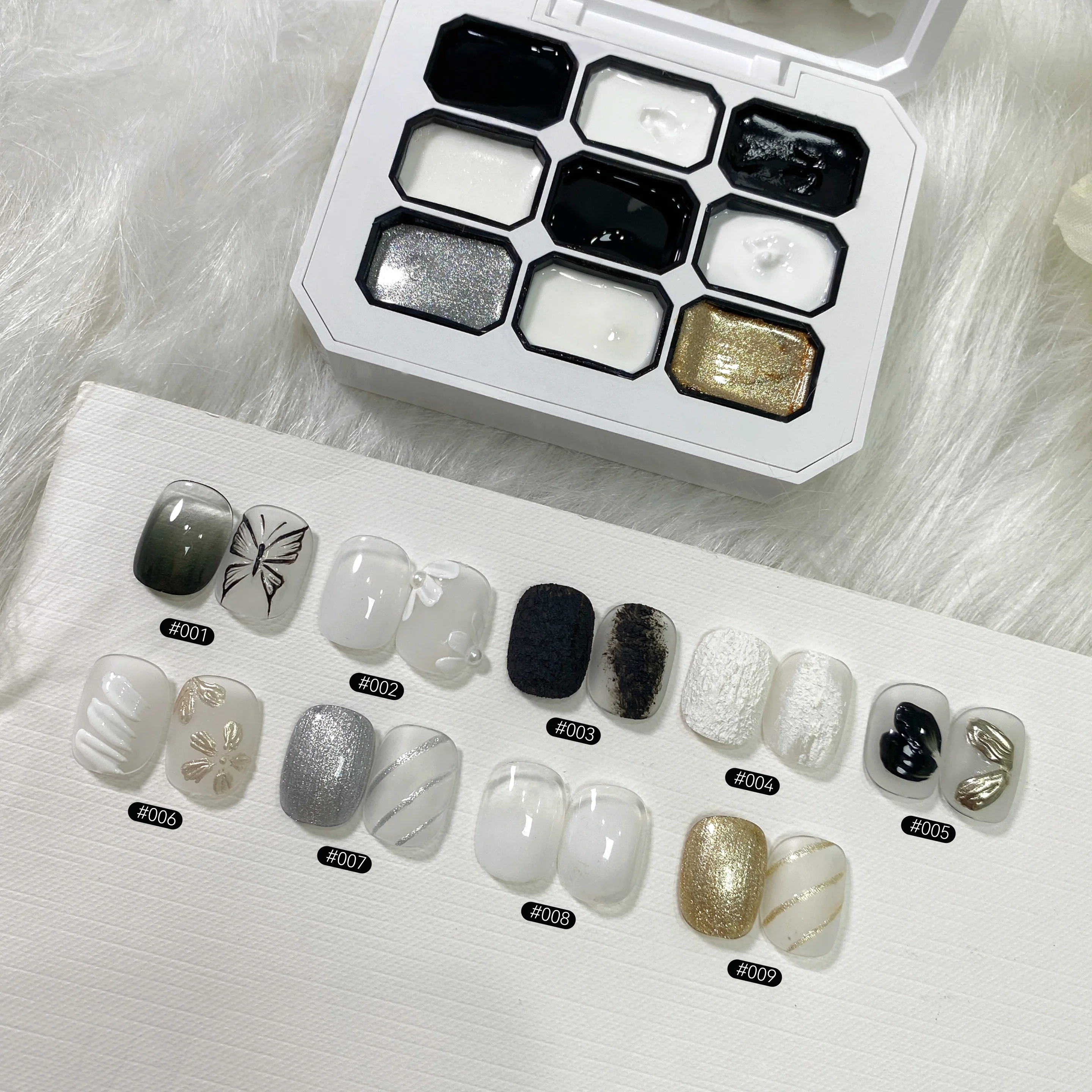 1 Stück Einfarbiges Nagellack-Gel 9-Farben-Set Hochpigmentiertes Dickflüssiges Gradient-Patting-Gel für Nagelkunst – Detail 13