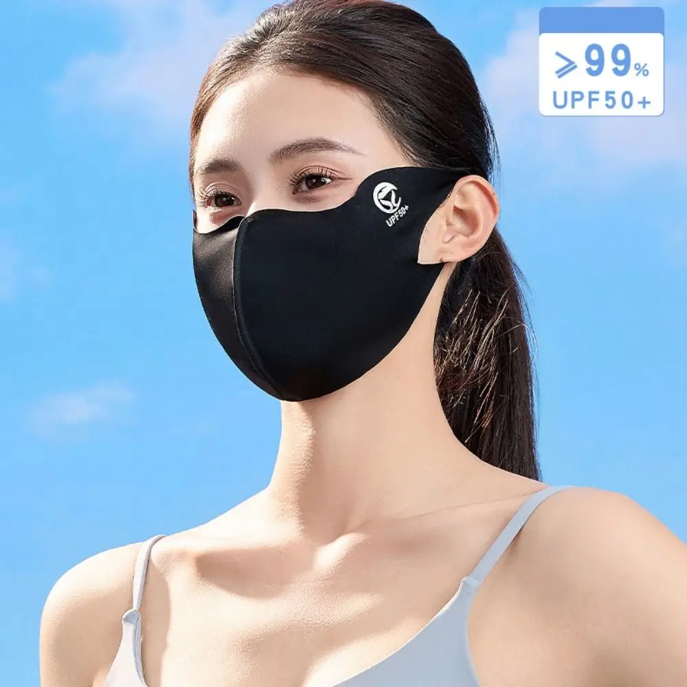 

Traceless Sunscreen Mask Summer Ice Silk Mask Breathable Thin Sun Protection Face Cover Outdoor Travel Sports Face Shield