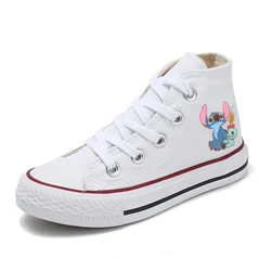 Zapatos de lona informales para niños y niñas, zapatillas deportivas de Lilo Stitch con dibujos animados, tenis con estampado de moda