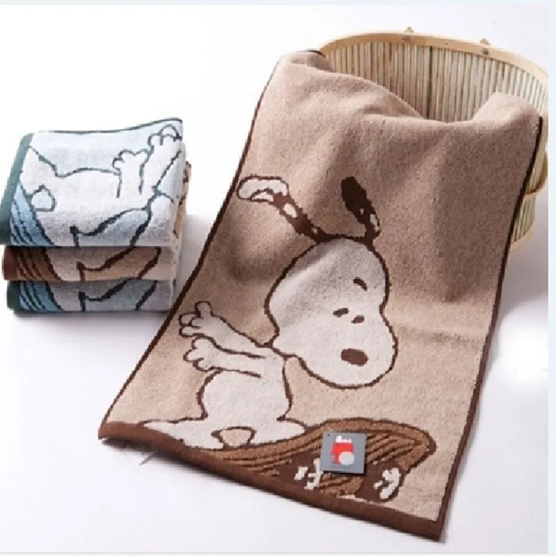 35x72cm Snoopy Cute cartoon children cotton towel soft and thick absorbent bath towel