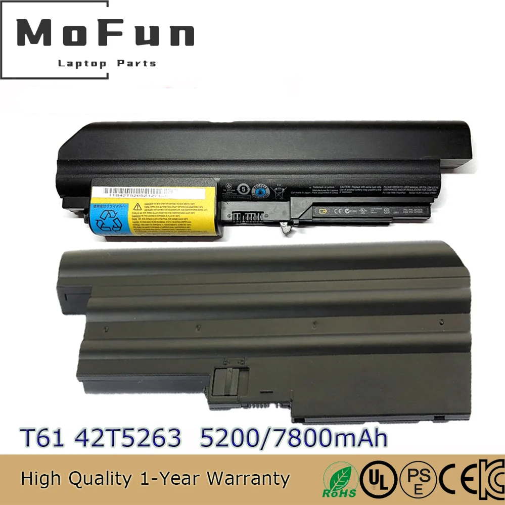 

Original T61 42T5263 10.8V 5200mAh/7800mAh Laptop Battery for Lenovo ThinkPad T400 T61 T61u T61p R400 R61