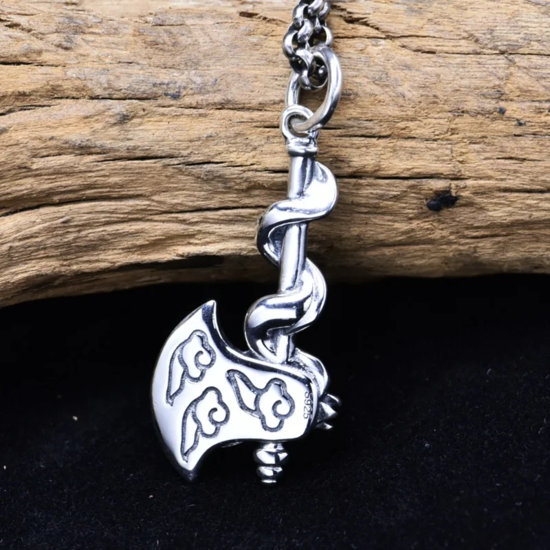 S925 Sterling Silver Charms Pendants for Men Fashion Personality Faucet Axe Dragon Ethnic Style Jewelry Wholesale