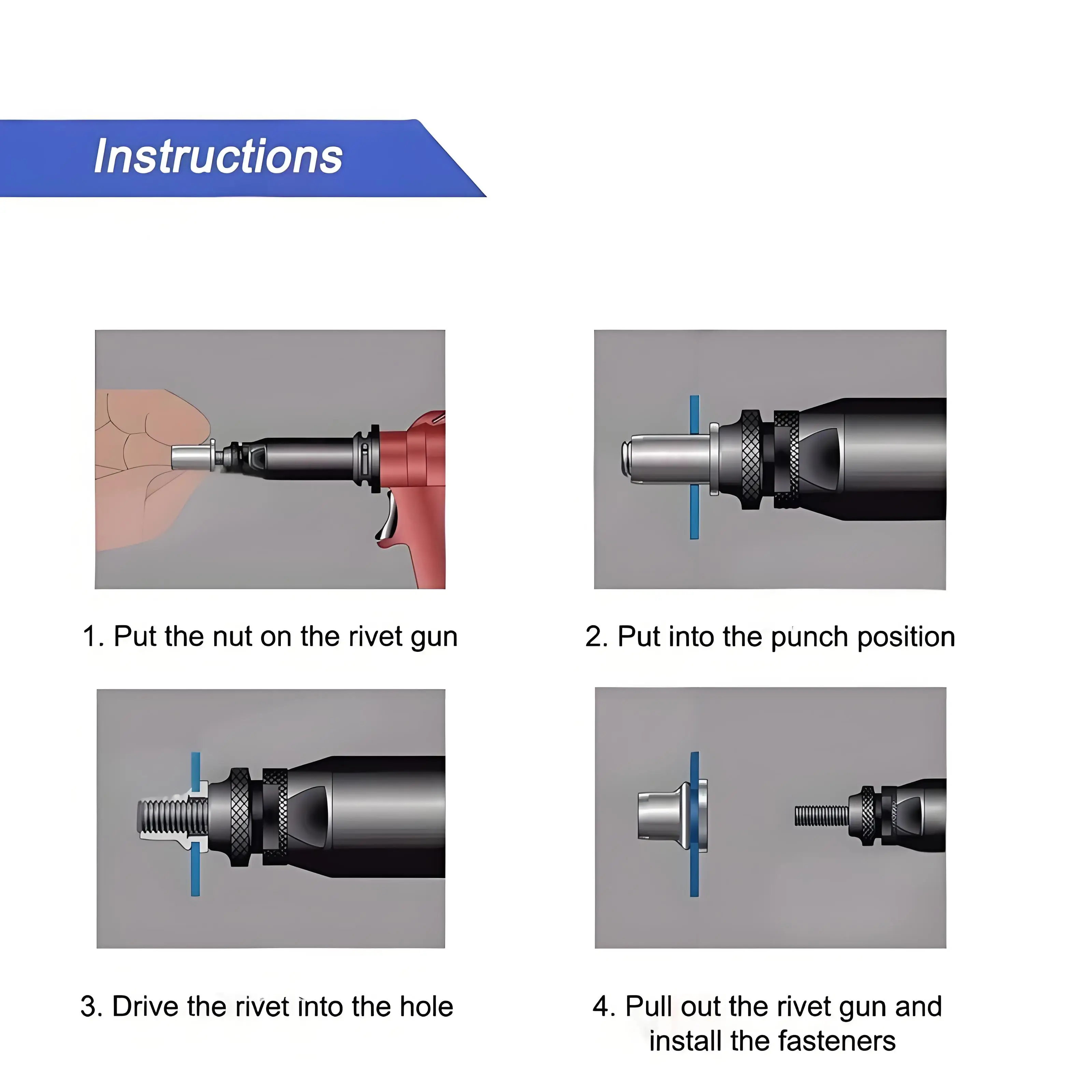 120 pz set Misto 304 dado rivetto in acciaio inossidabile M3 M4 M5 M6 M8 M10 Dado in acciaio al carbonio a testa piatta filettato Kit dado inserto