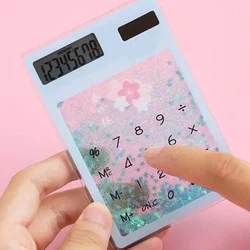 Cute Quicksand Calculator Transparent Calculator Solar Energy Calculator Student Portable Touch Mini Solar Calculator