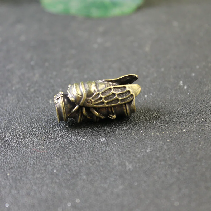 Bamboo Cicada Brass Knife Beads DIY Handmade Paracord Beads Lanyard Pendants Accessories EDC Outdoor Tool Umbrella Rope Hangings view 5