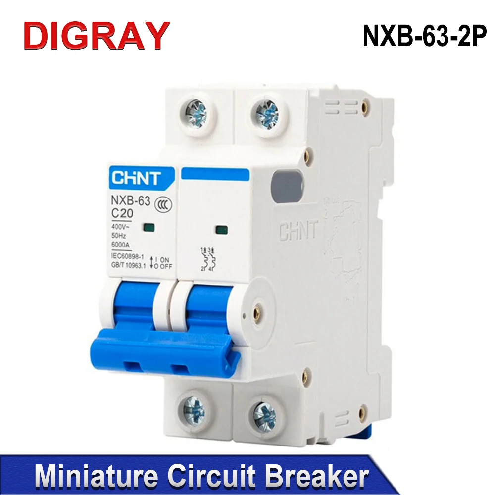 

DIGRAY CHNT NXB-63 2P Miniature Leakage Protector 3A-63A Household Industrial Air Circuit Breaker Switch