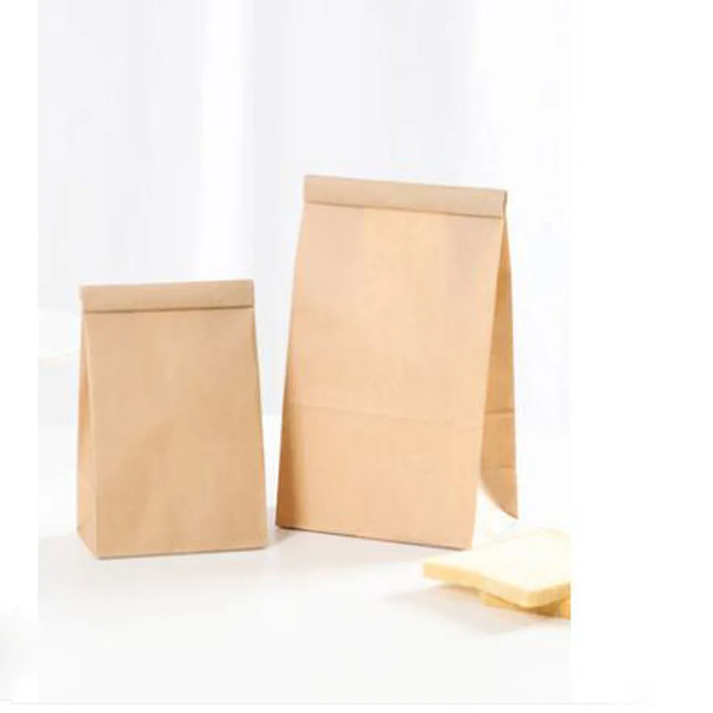 Free Ship 50 Pieces Wire Sealed Kraft Tea Cake Packaging Oil Cartoon Packing Bread Bag