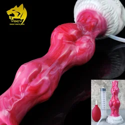 YOCY-consolador de silicona con forma de perro para mujer, juguete sexual con ventosa, estimulador Anal eyaculación, con nudo de Lobo, Squiritng