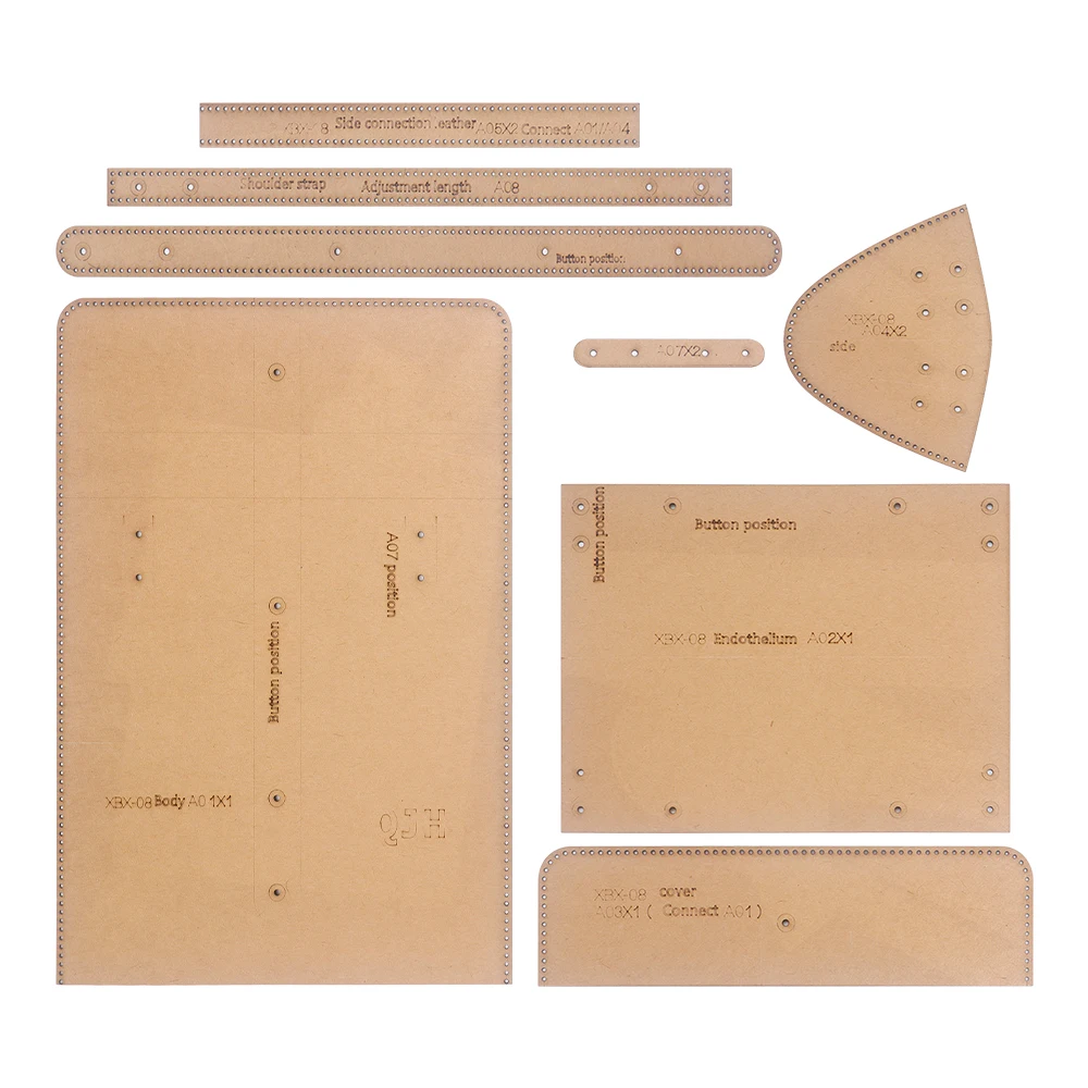 DIY Shoulder Crossbody Bags Sewing Patterns, Brown Kraft Paper Template, DIY Leather Handmade Crafts Paper Patterns - view 2